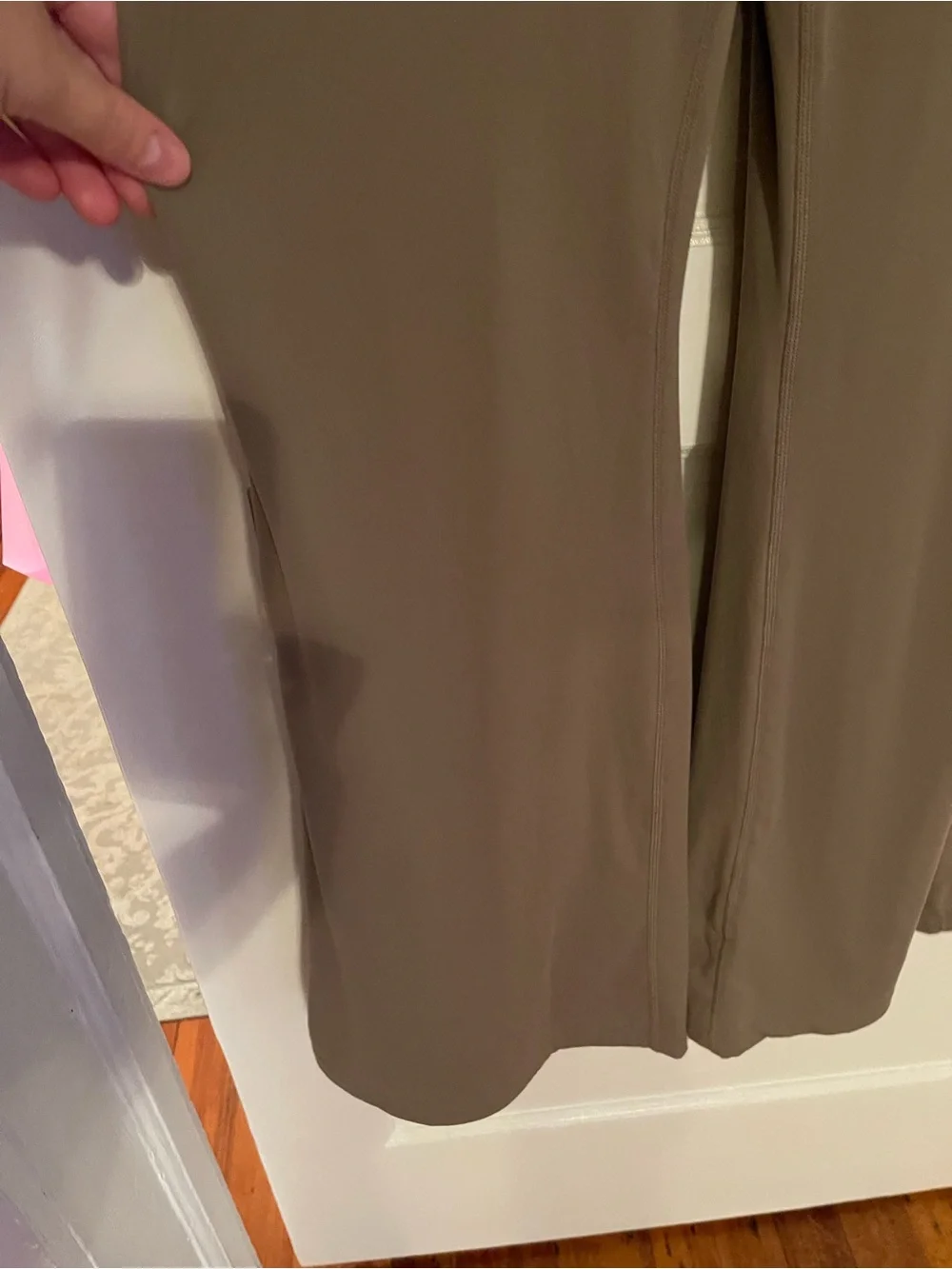 JoyLab One-Shoulder Cutout Flare Jumpsuit in Taupe - Picture 5 of 10